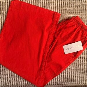 Athleta NWT Paradise Wide Leg Pant in Vibrant Red-Small Petite